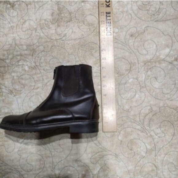 TuffRider Brown Leather Zip Front Paddock Boots 5 - Picture 12 of 12